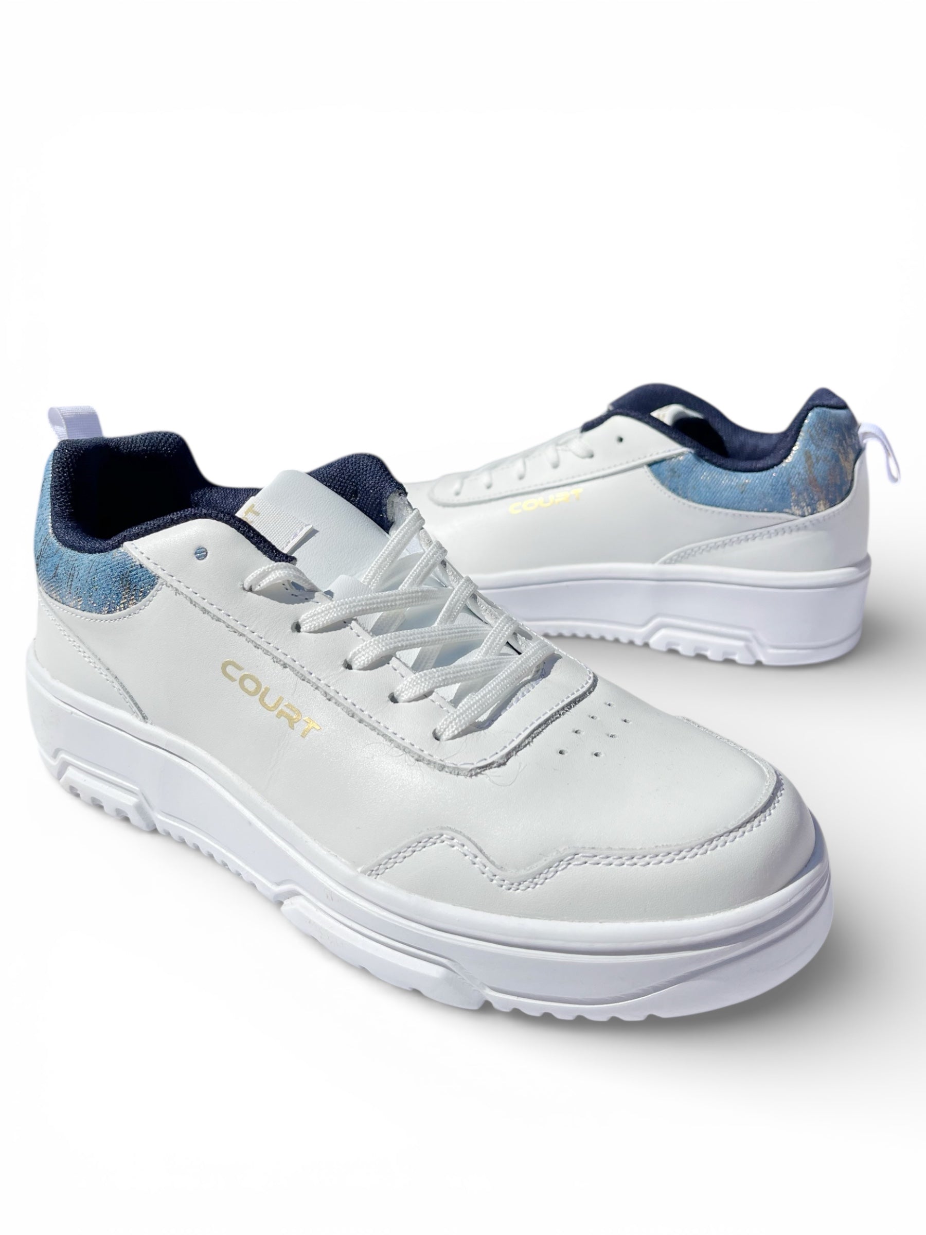 Teni Court Deportivo Piel Dama Blanco Marino 254J