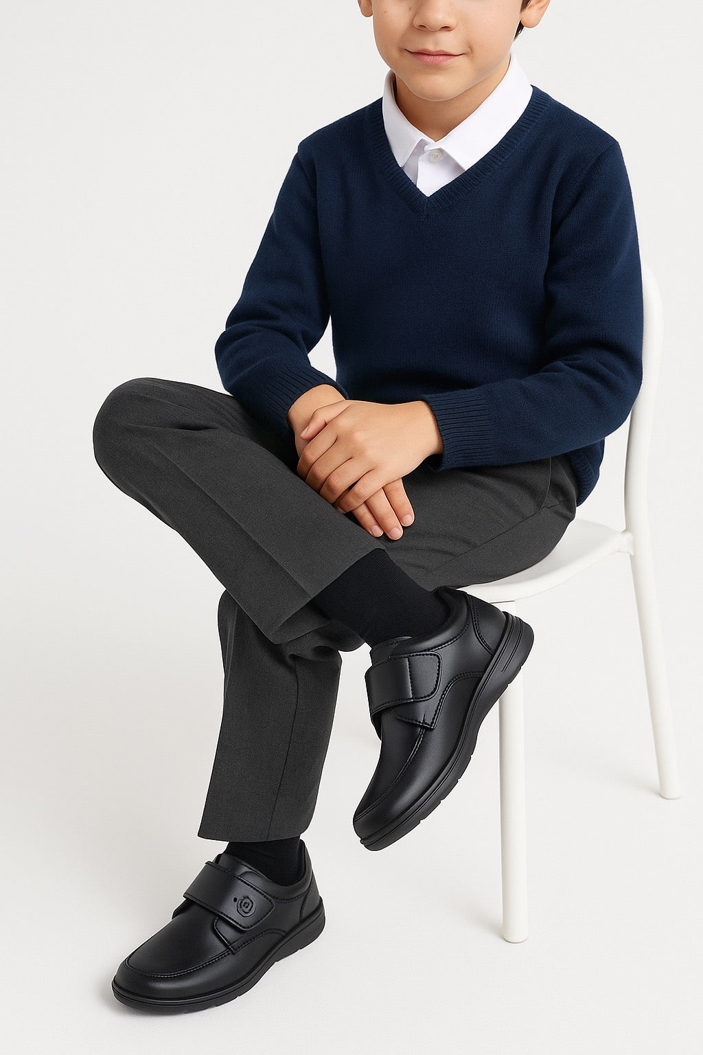 Zapato Escolar Niño 202 Piel Negra Contactel