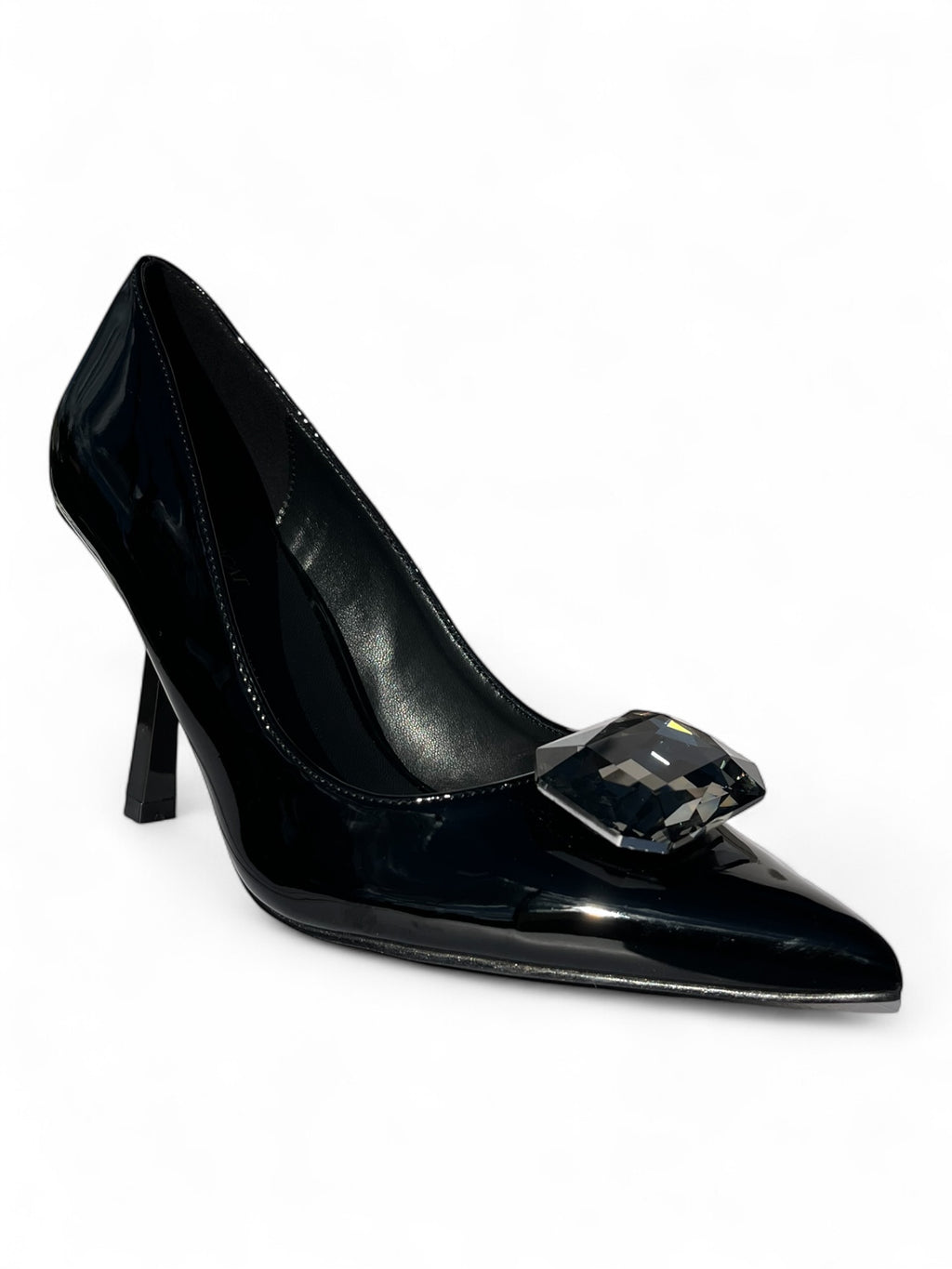 Tacones Charol Negro Cleo Diamante