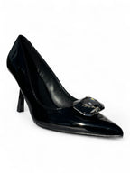 Tacones Charol Negro Cleo Diamante