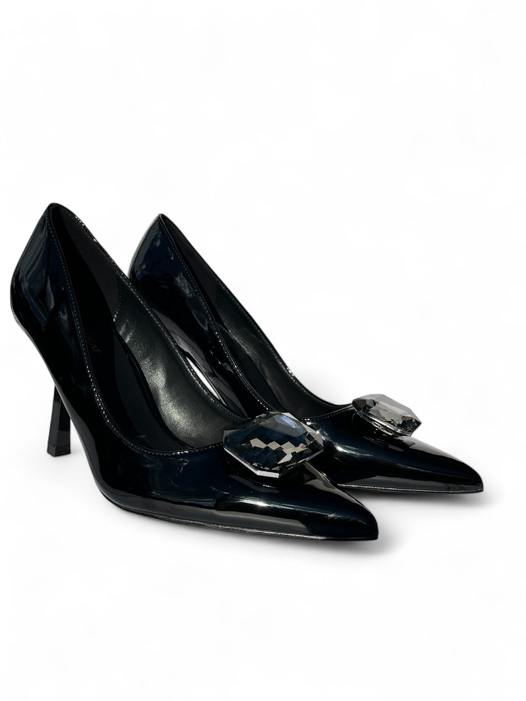 Tacones Charol Negro Cleo Diamante