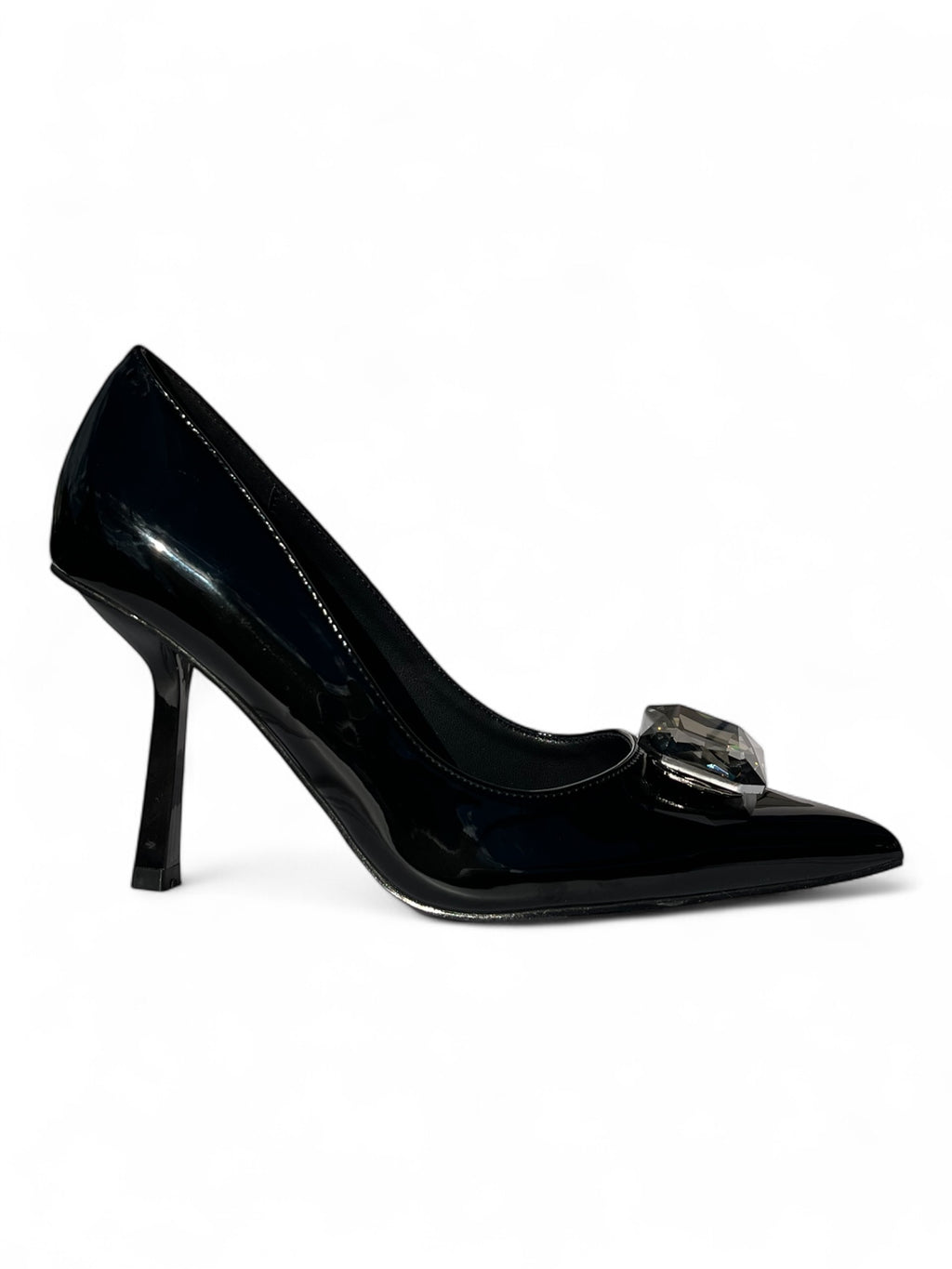 Tacones Charol Negro Cleo Diamante