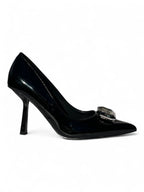 Tacones Charol Negro Cleo Diamante