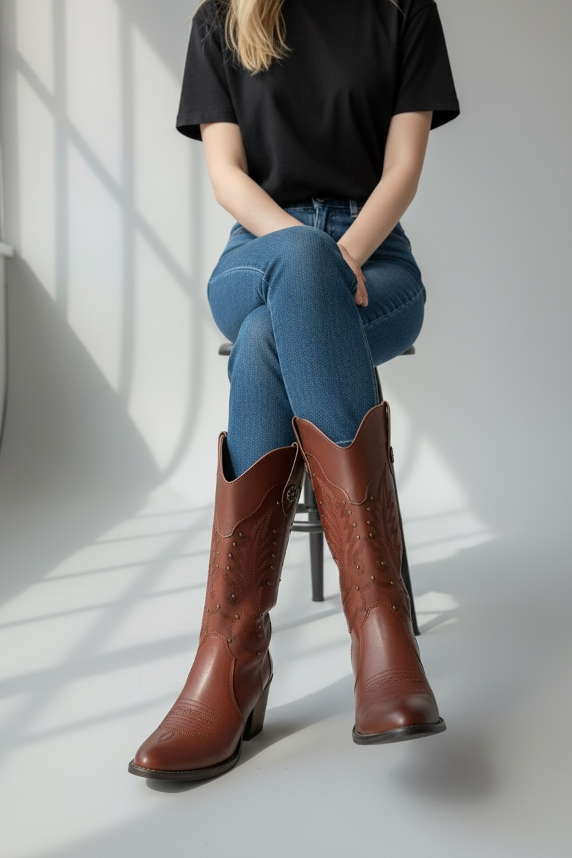 Bota Vaquera Addela Camel