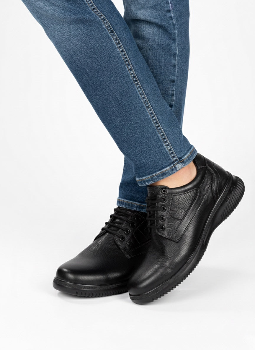 Zapato Casual Caballero Choclo Piel Negra 413