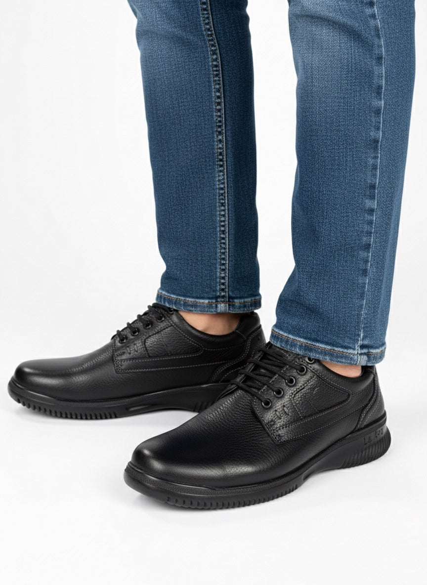 Zapato Casual Caballero Choclo Piel Negra 413