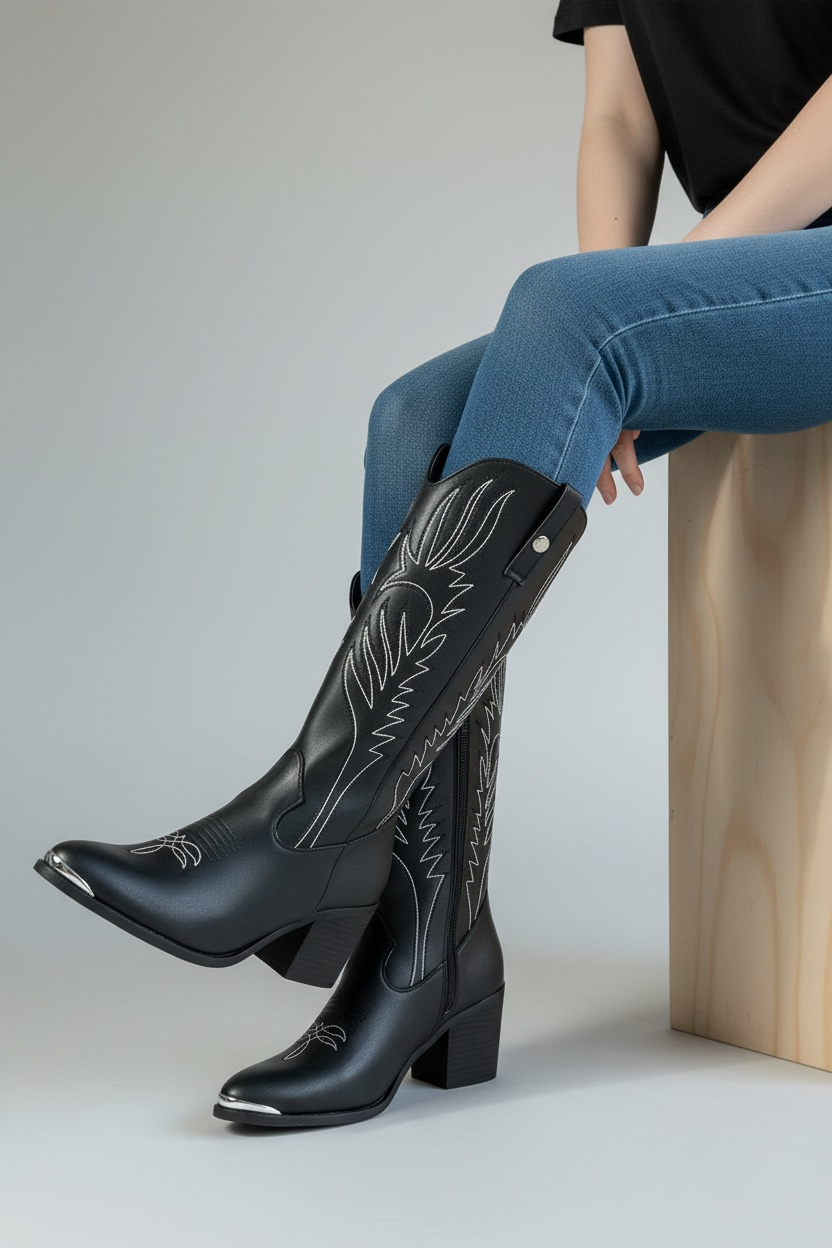 Bota Vaquera Bonnie Negro