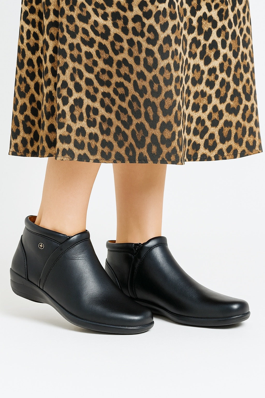 Bota Confort Mujer Piel Negro 8073