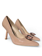 Tacones Charol Nude Cleo Diamante
