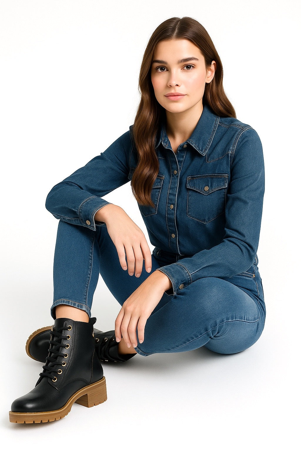 Bota Casual Mujer Piel Negra