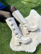 Bota Larga Shine Latte