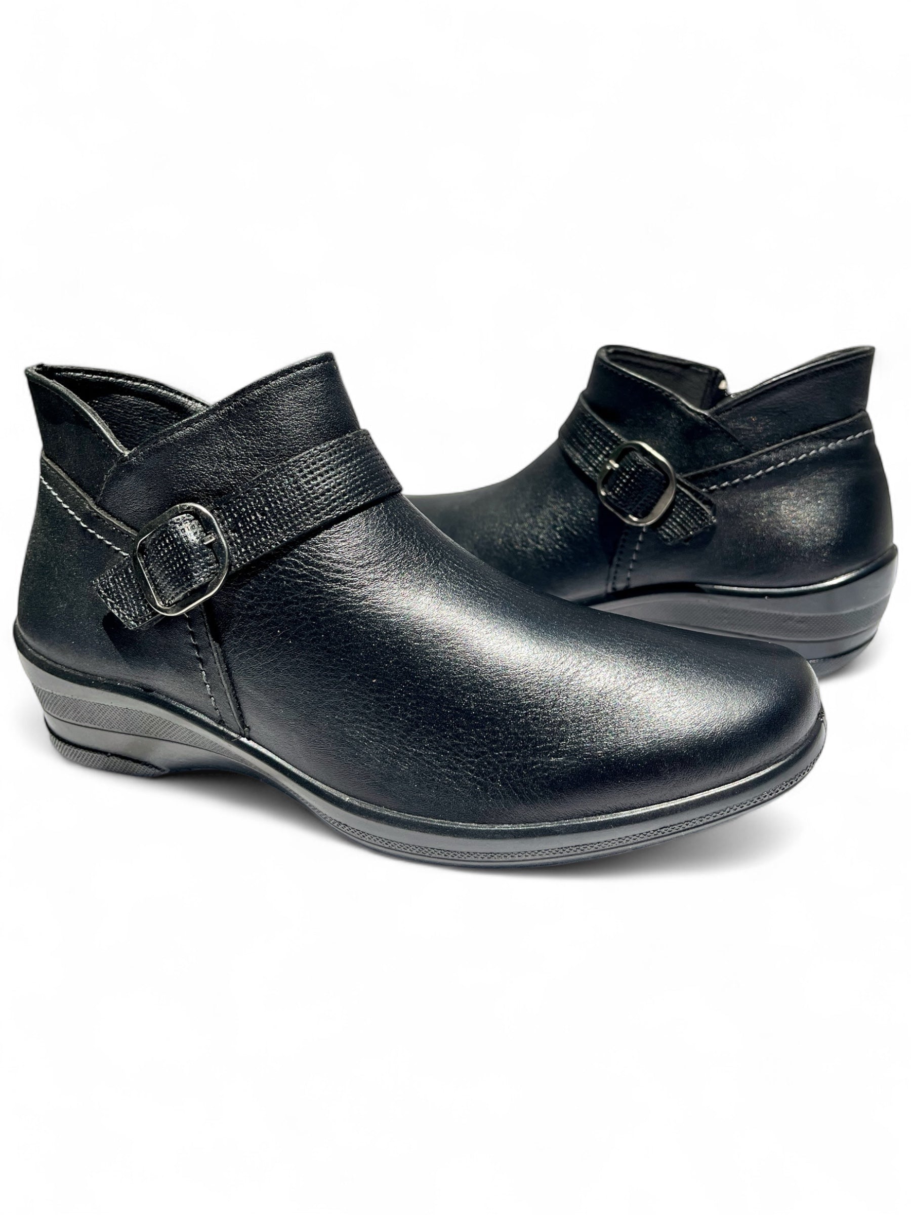 Bota Confort Mujer Piel Negra 8077