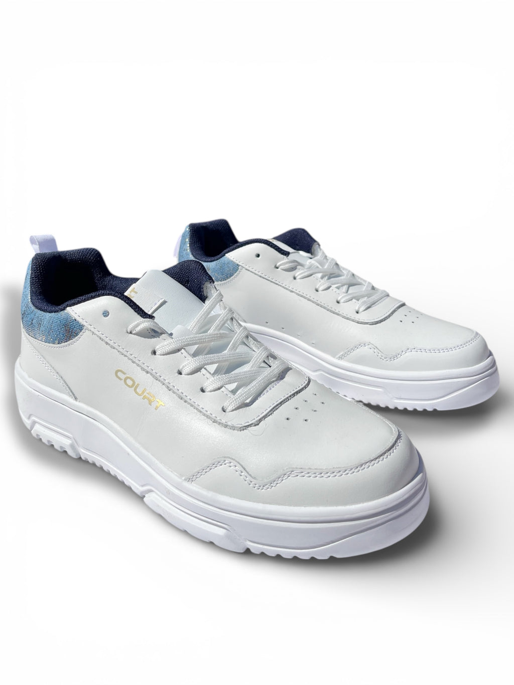 Teni Court Deportivo Piel Dama Blanco Marino 254J