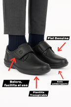 Zapato Escolar Niño 202 Piel Negra Contactel