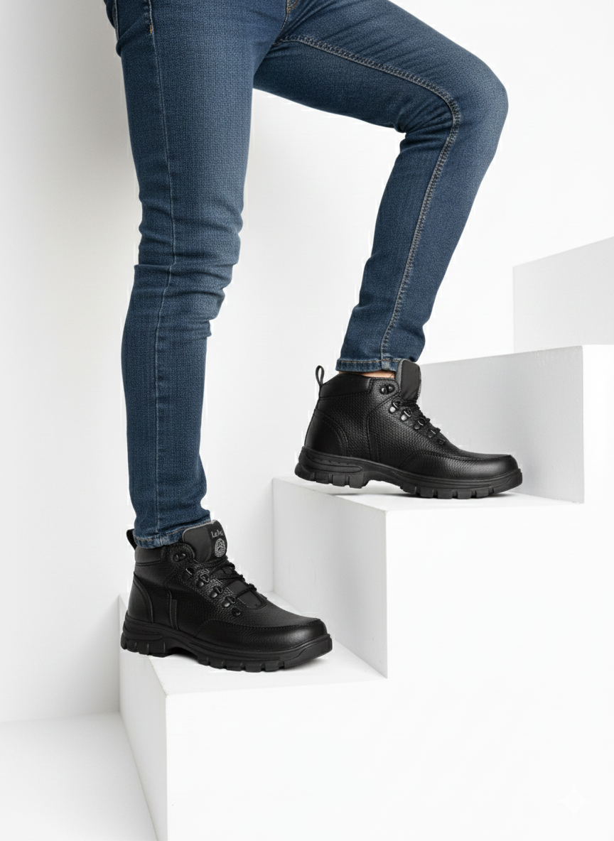 Bota Casual Caballero Piel Negro 031