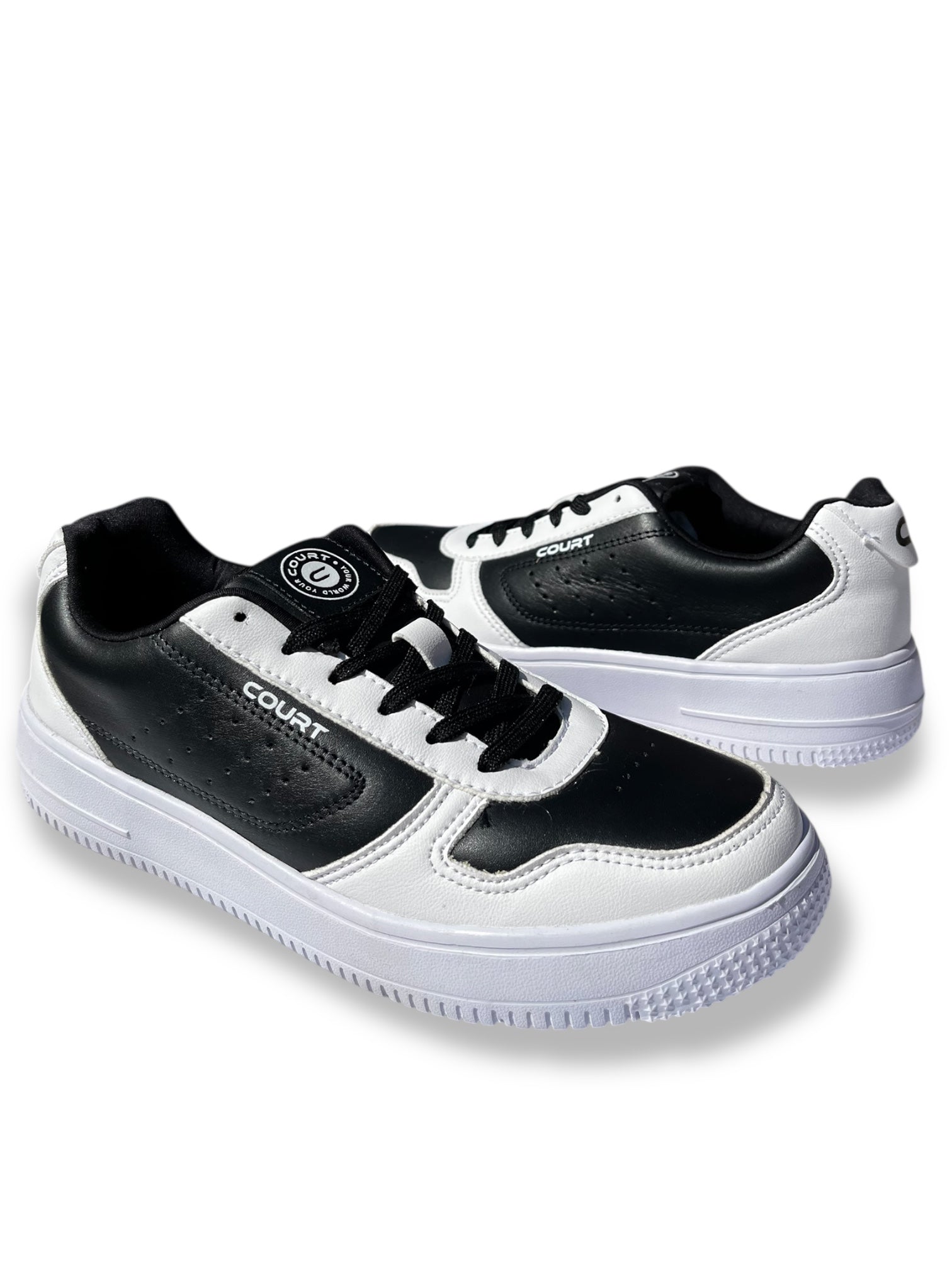 Teni Court Deportivo Piel Dama Blanco Negro 2378J