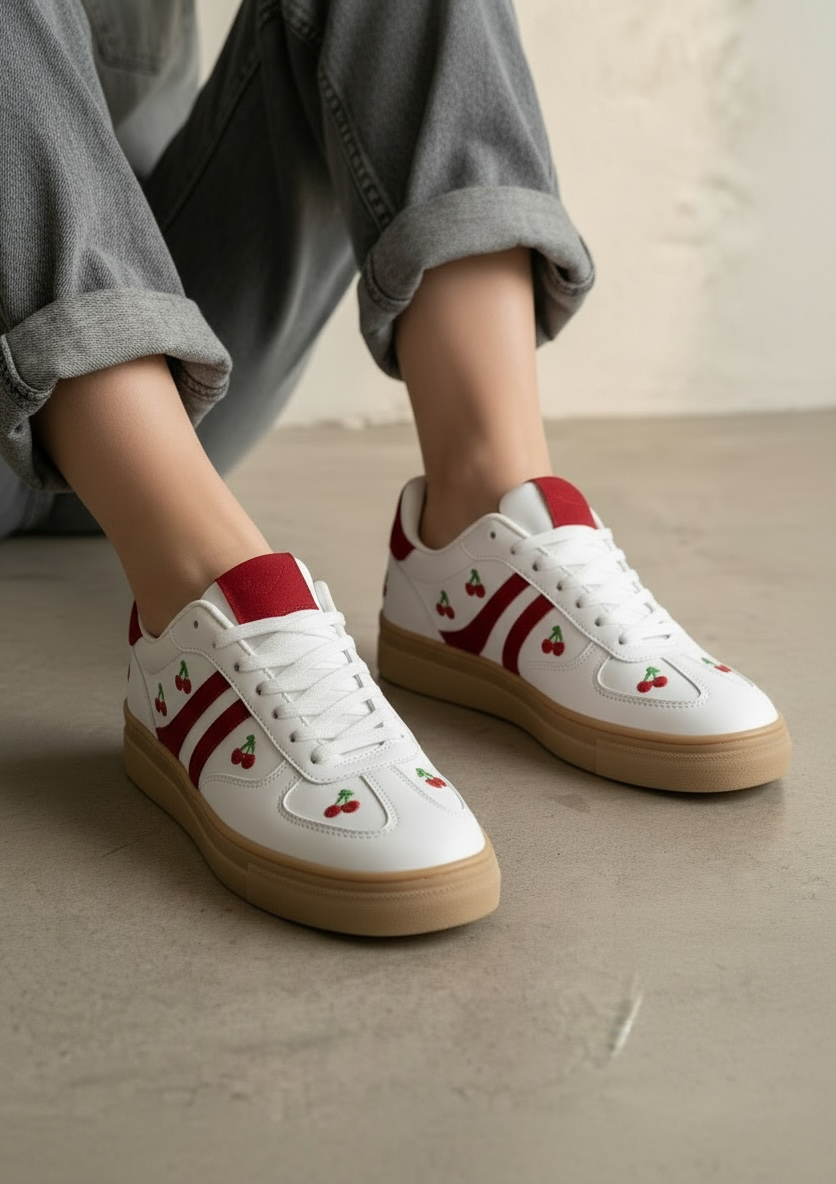 Teni Velvet Blanco con Cerezas