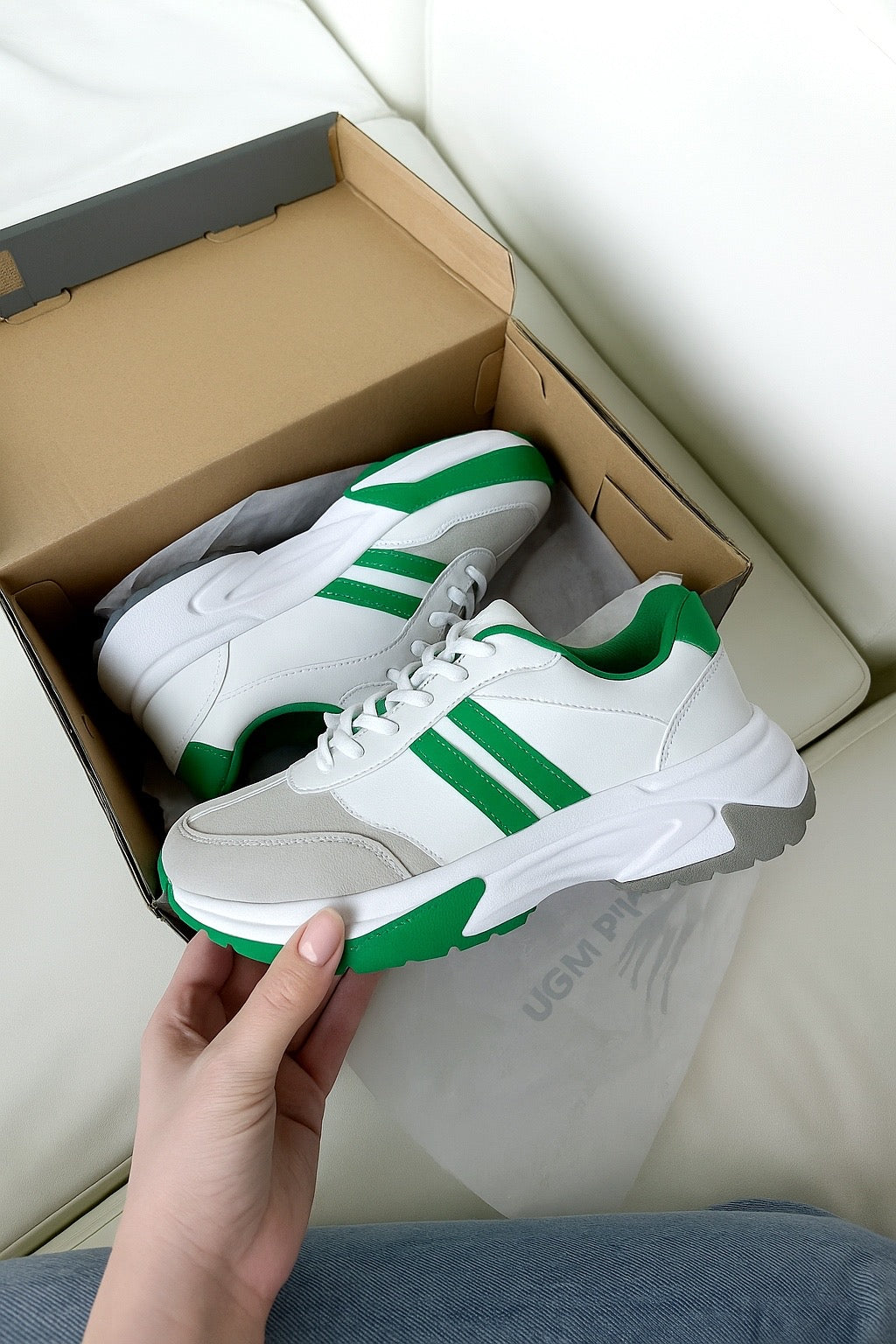 Teni Plataforma Blanco Verde 1040