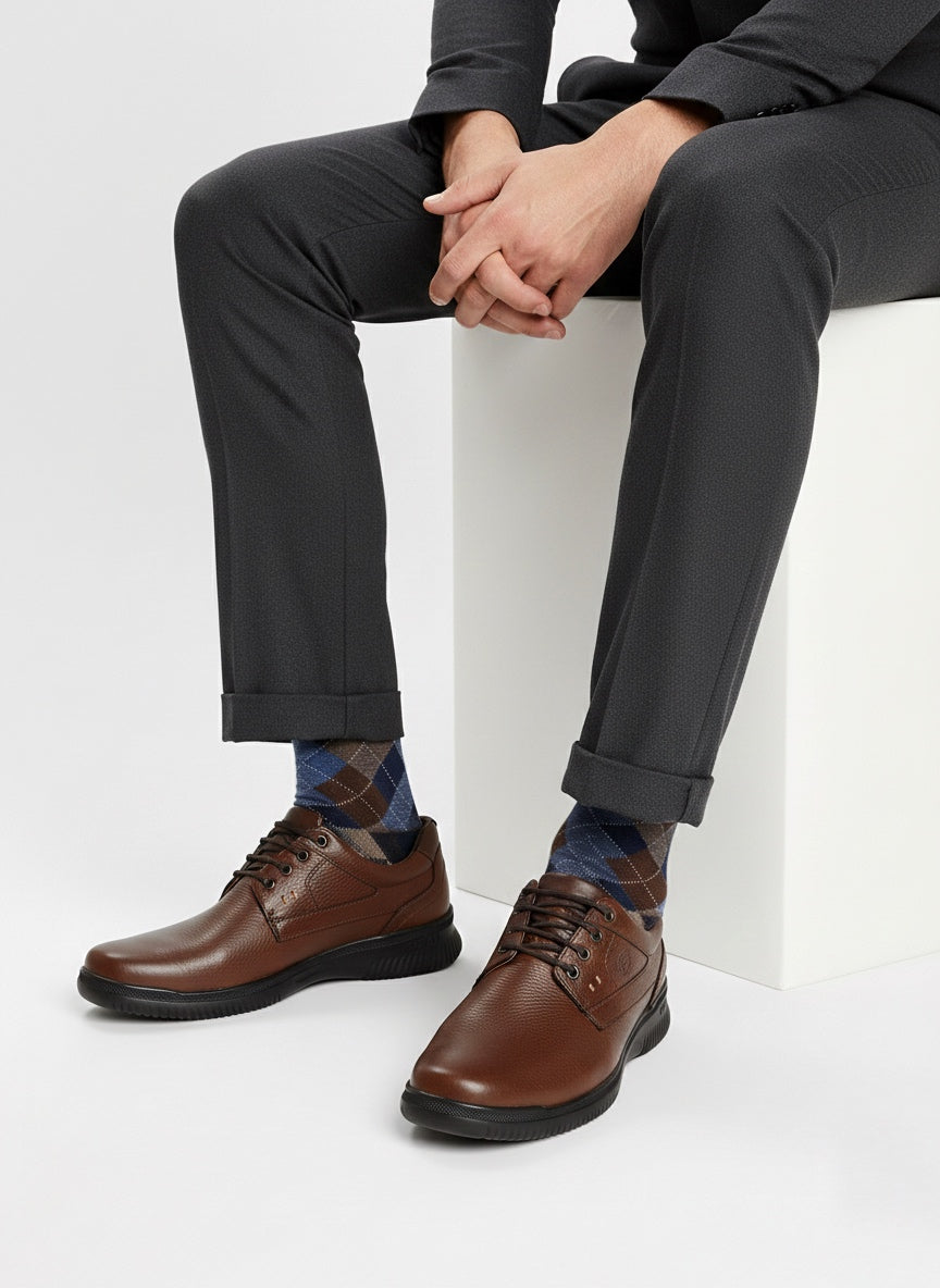 Zapato Casual Caballero Choclo Piel Café 413