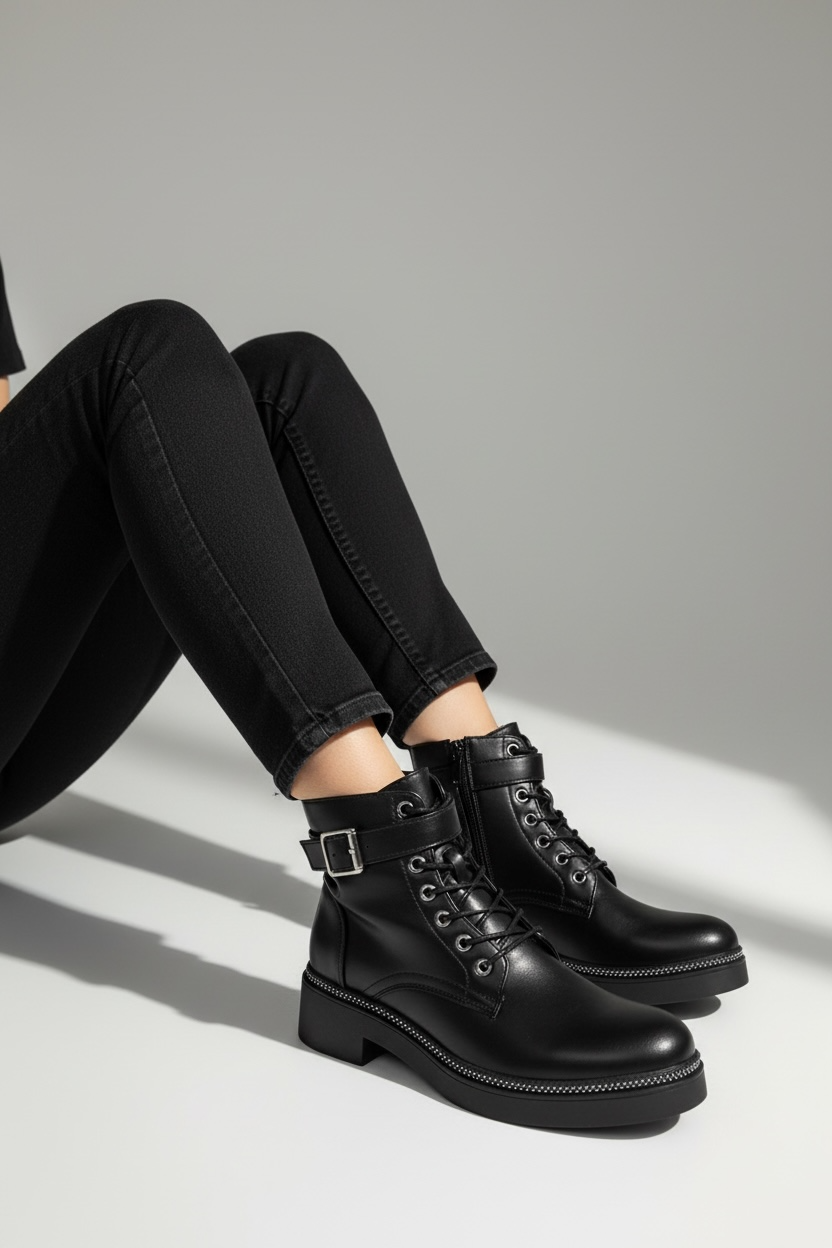 Bota Casual Negra Sky