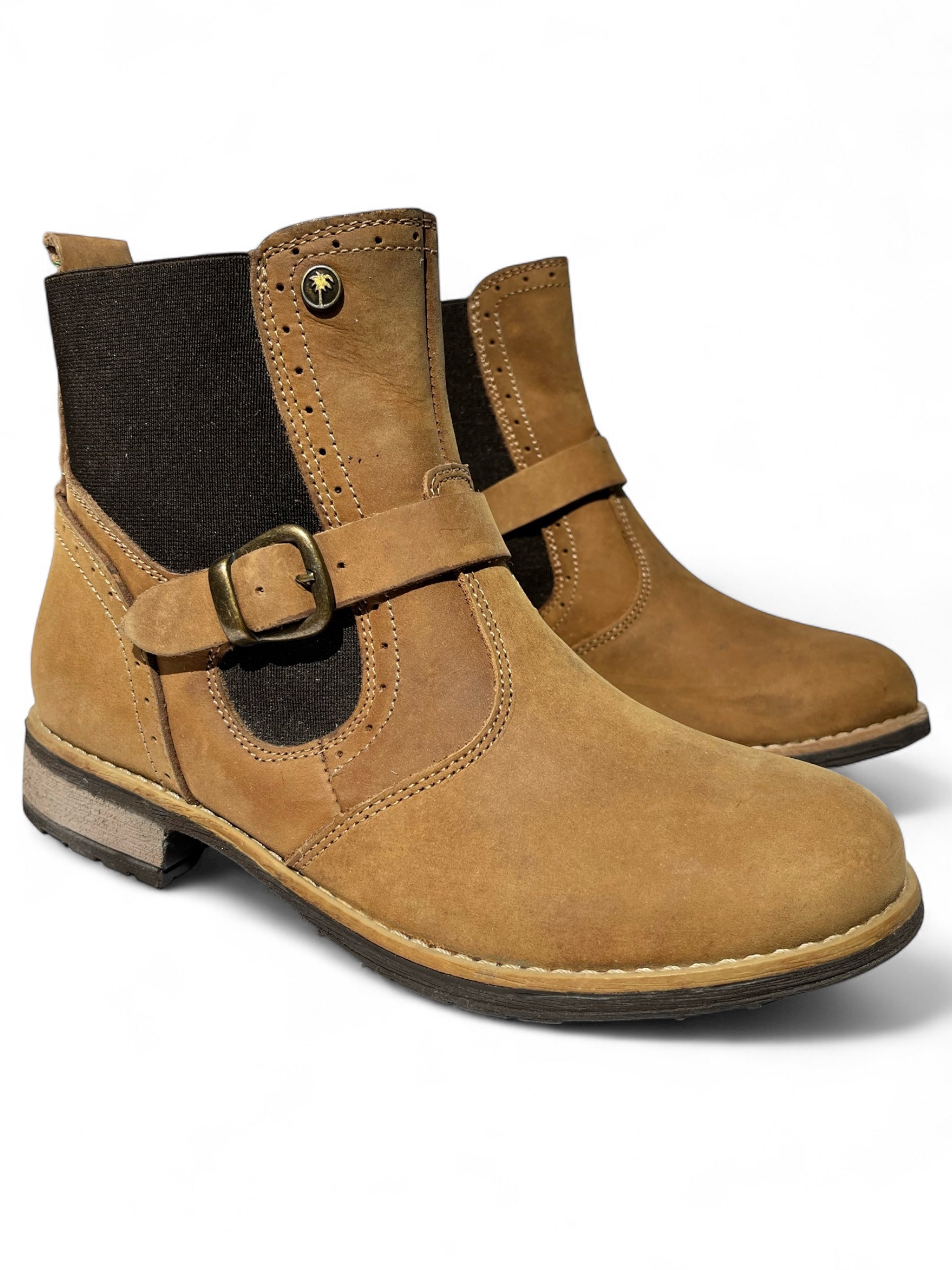 Bota Casual Mujer Piel Miel 6445