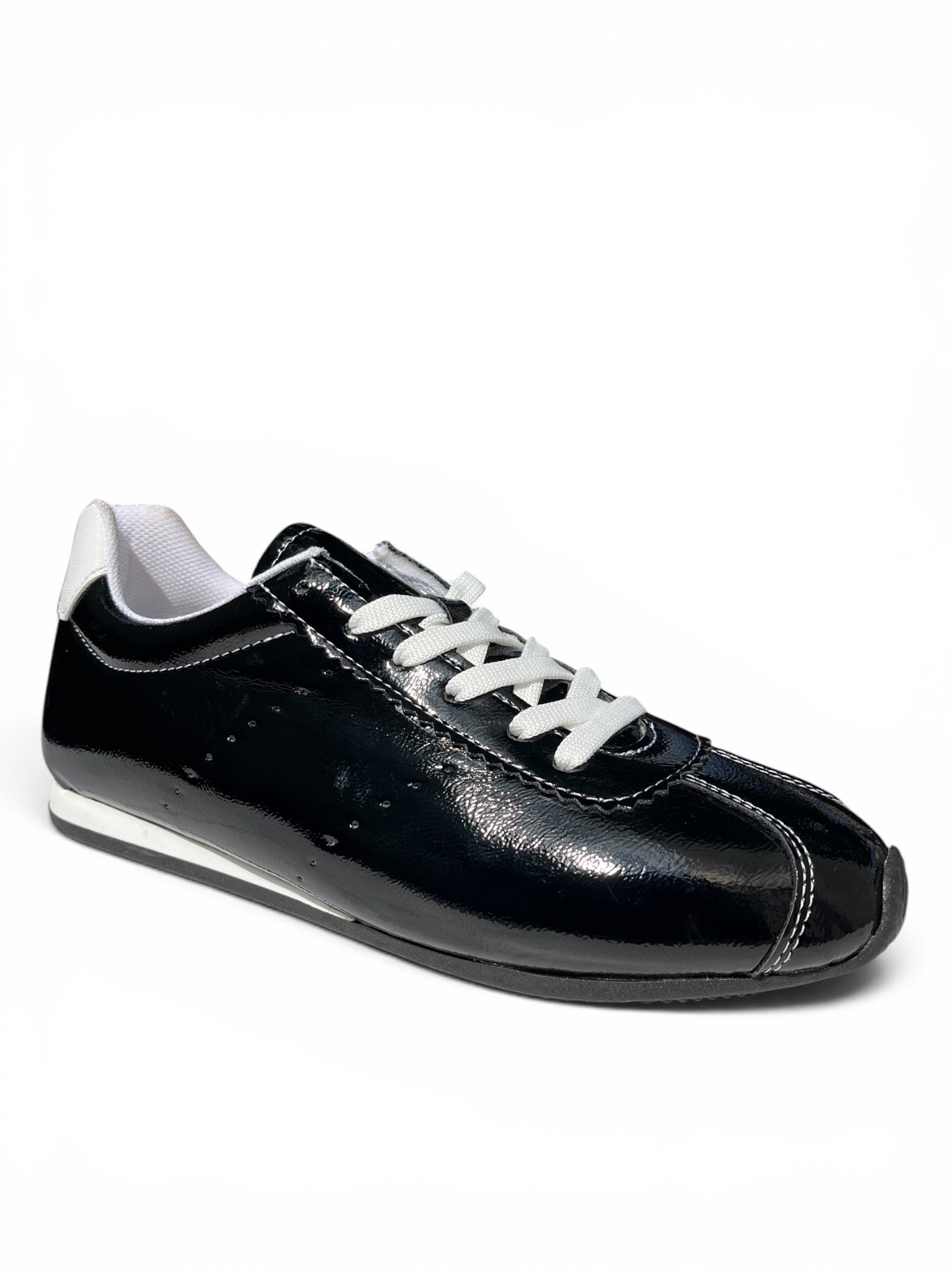 Tenis Siena Retro Charol Negro