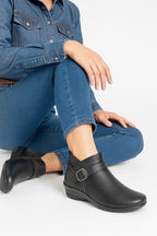 Bota Confort Mujer Piel Negra 8077