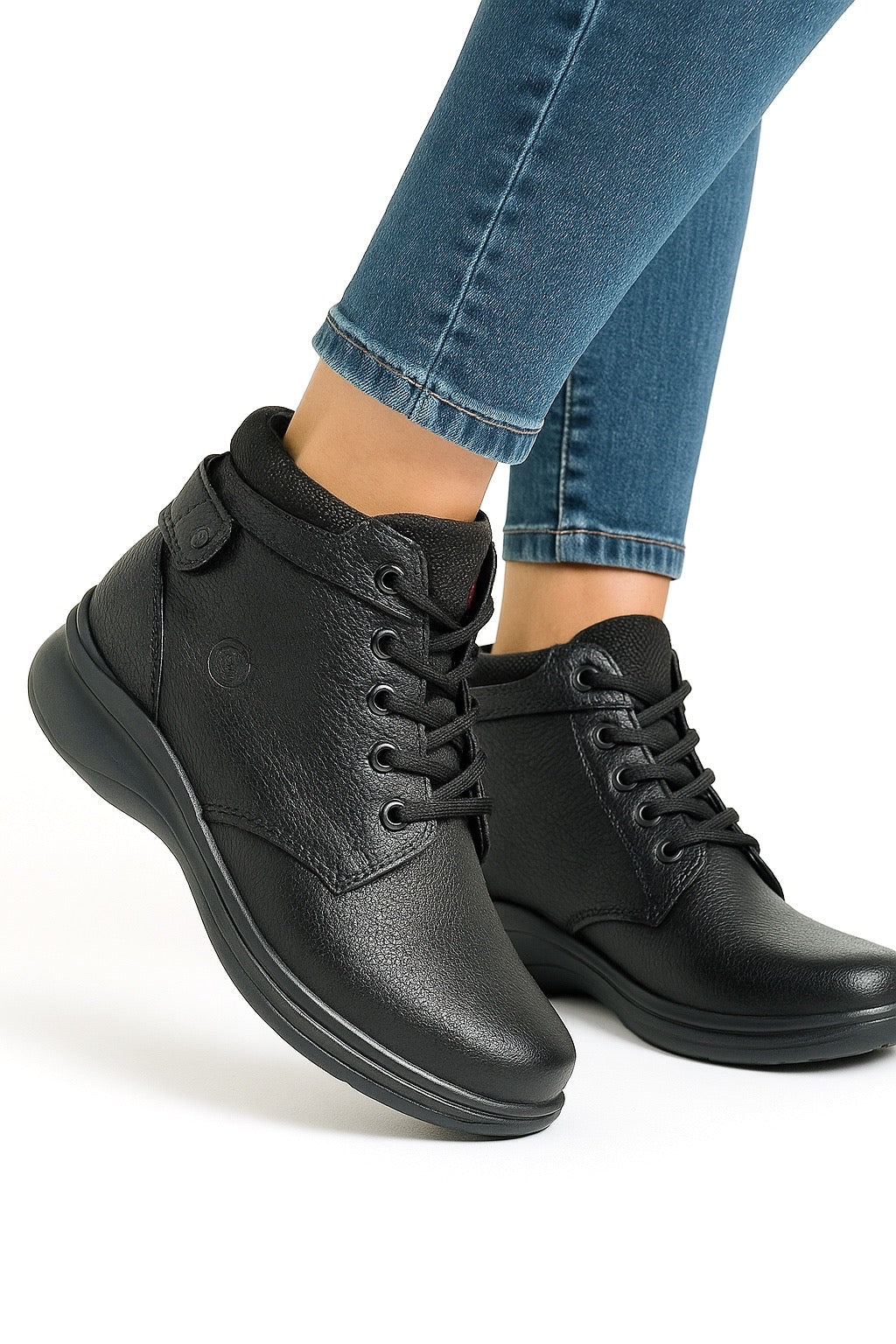 Bota Confort Mujer Piel Negro 8011