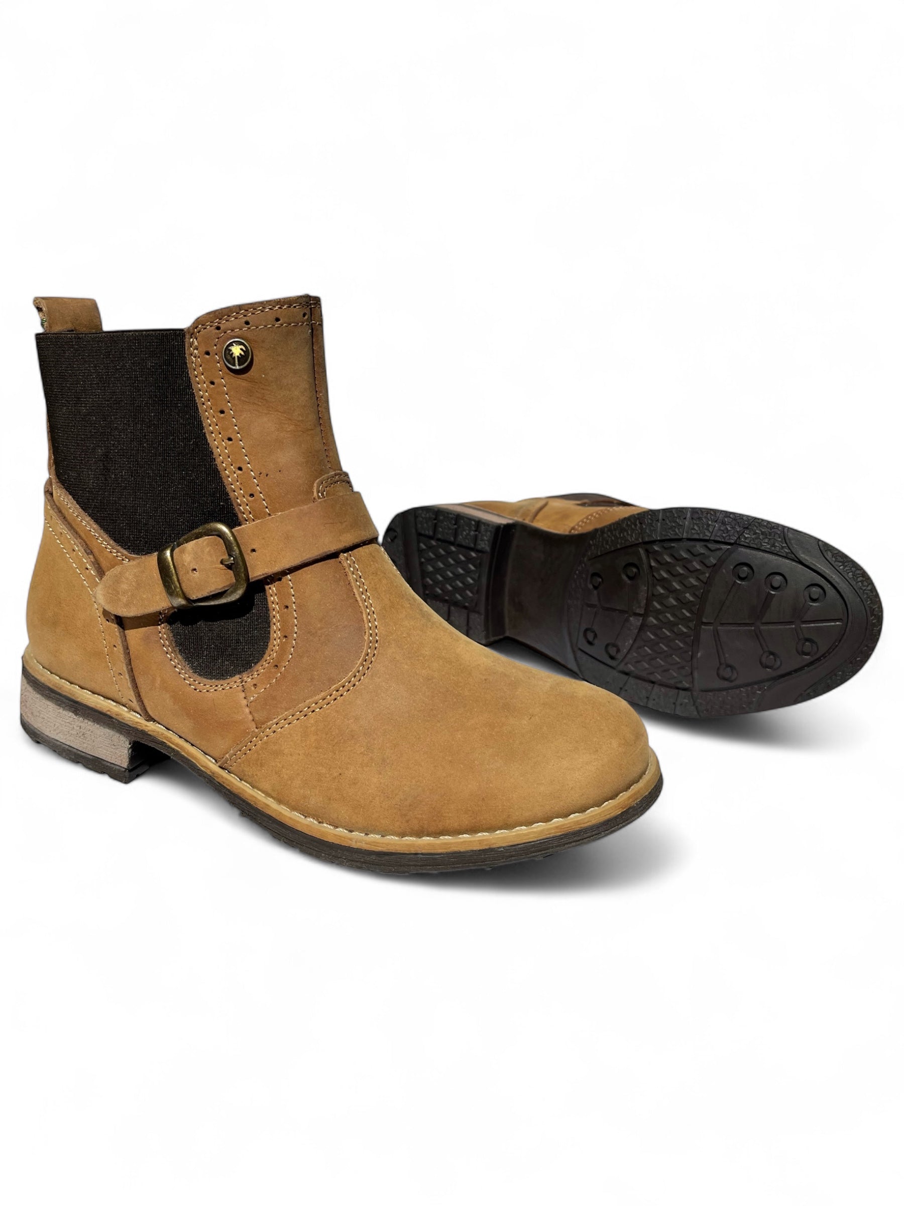 Bota Casual Mujer Piel Miel 6445