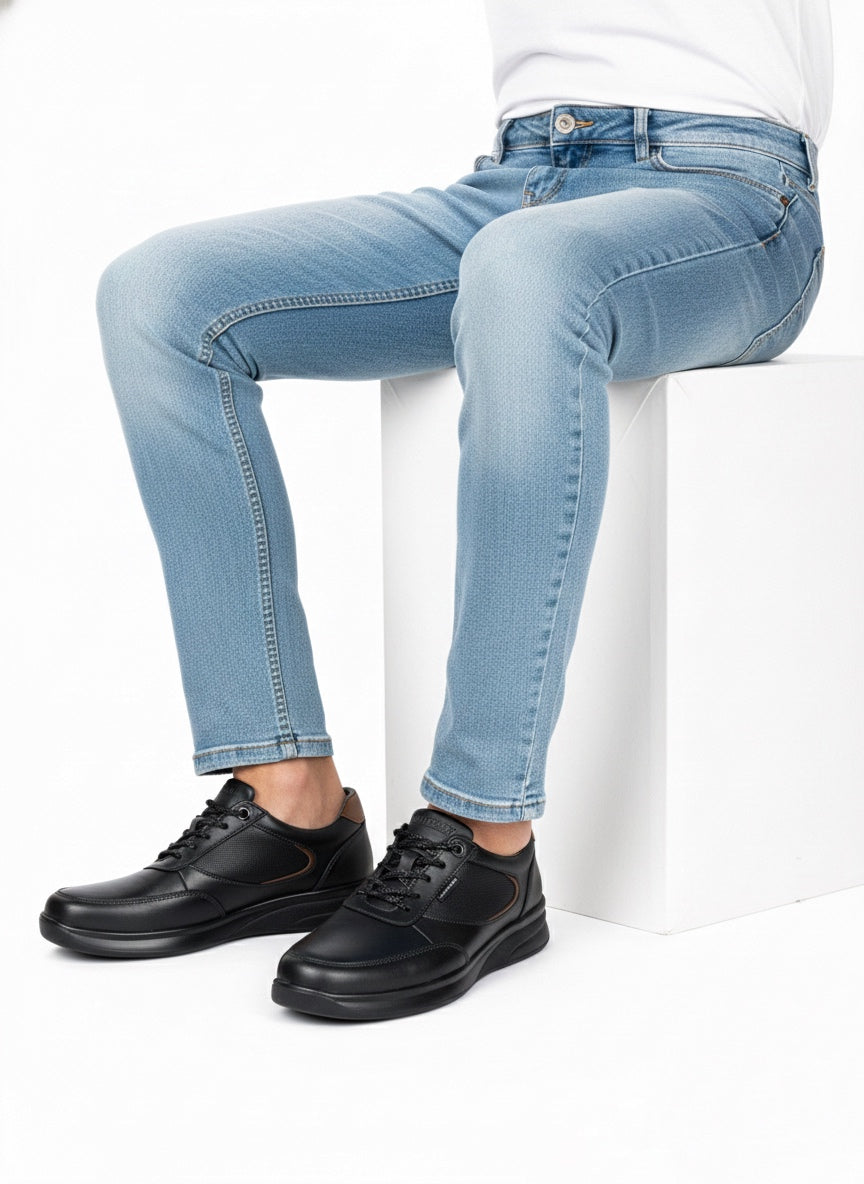 Zapato Casual Caballero Piel Negro 3622