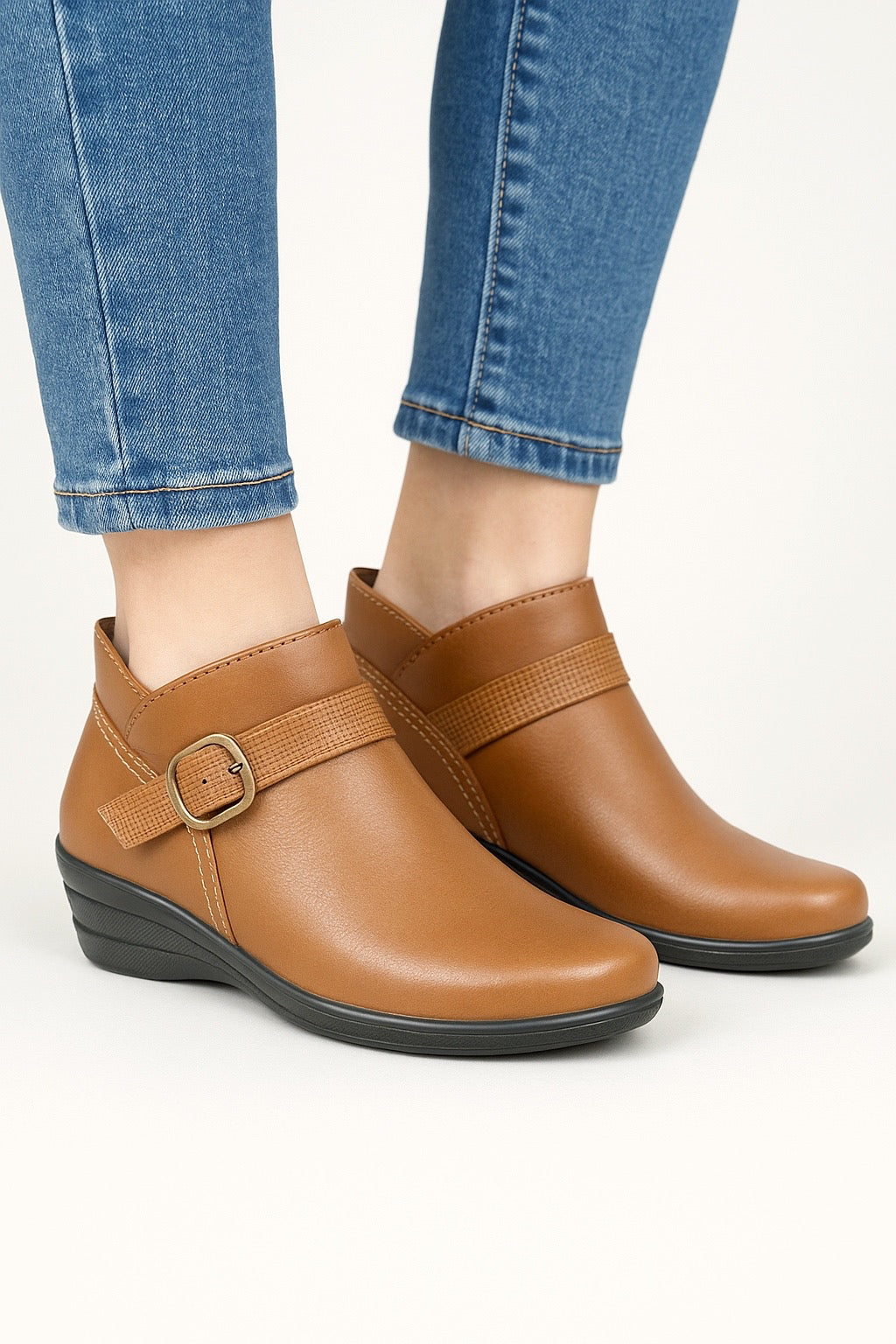 Bota Confort Mujer Piel Café 8077