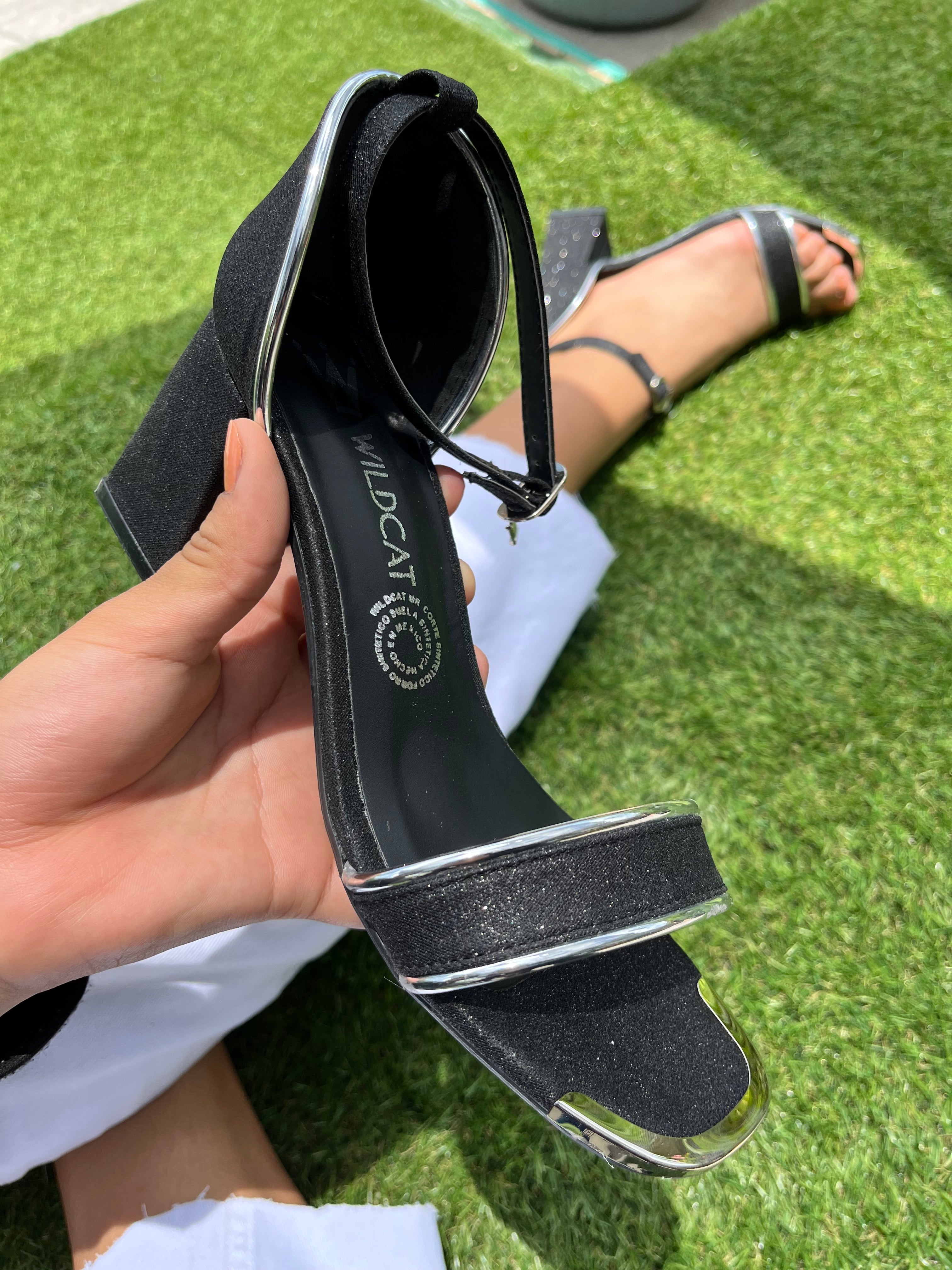 Sandalia Paris Negro Brillos 5008