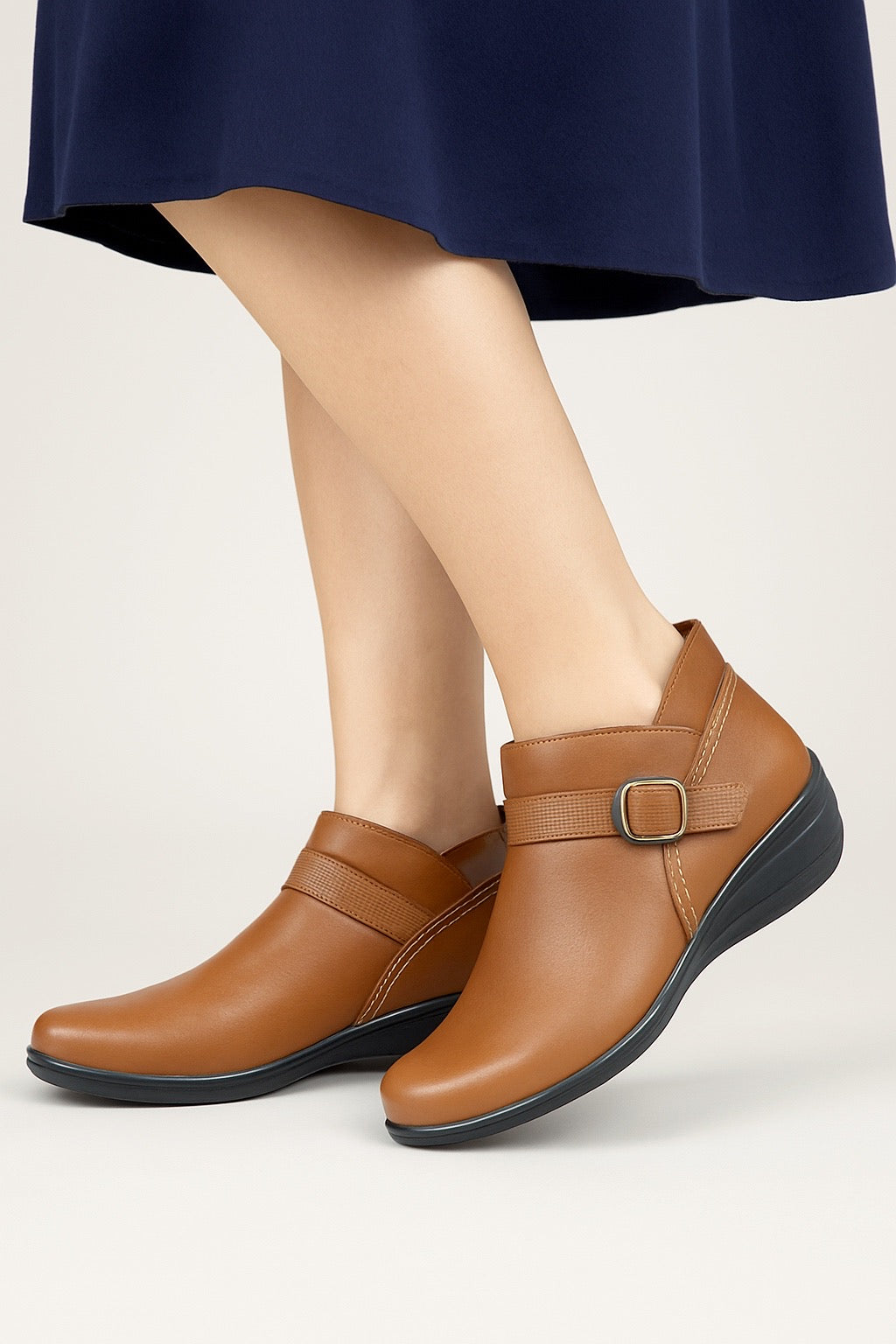 Bota Confort Mujer Piel Café 8077