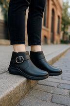 Bota Confort Mujer Piel Negra 8010