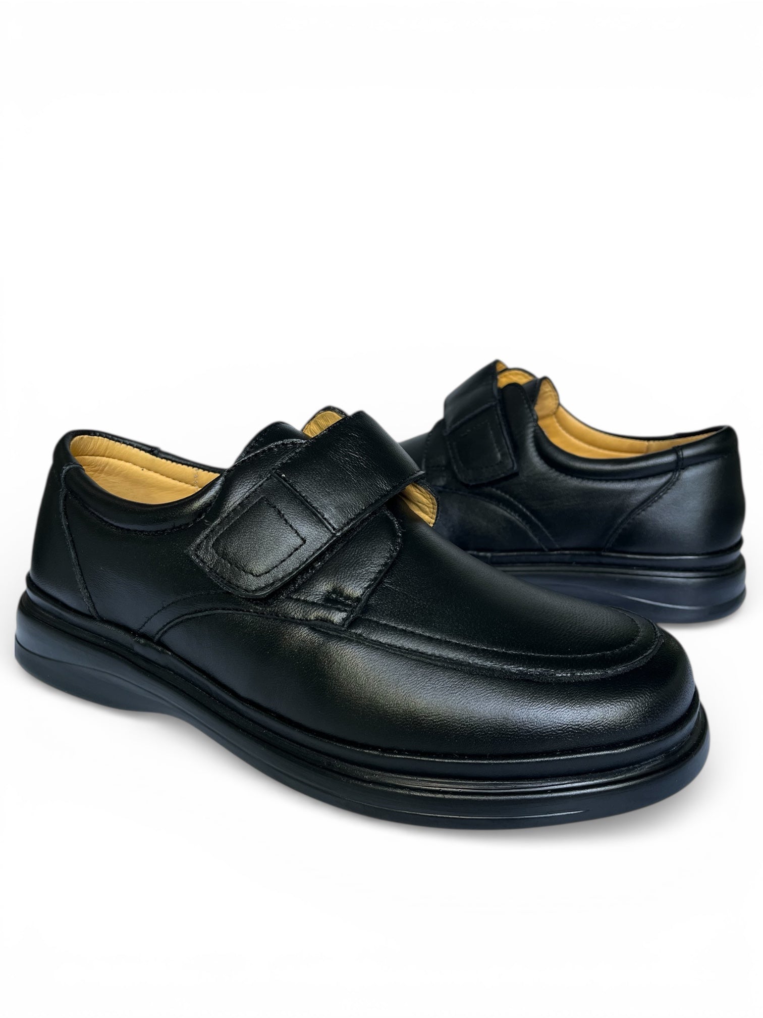 Zapato Casual Caballero para diabético Piel Suave Negro 005
