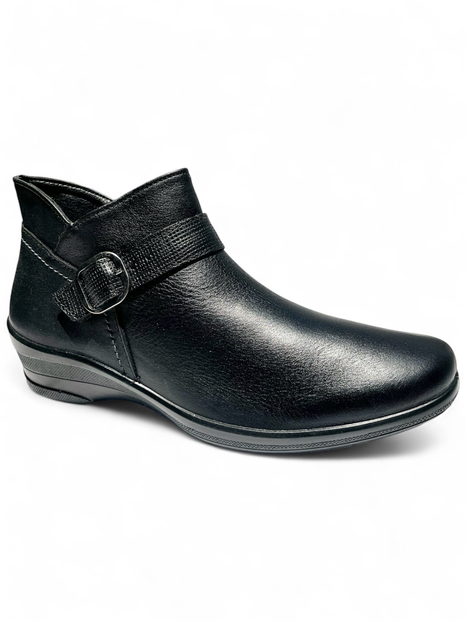 Bota Confort Mujer Piel Negra 8077