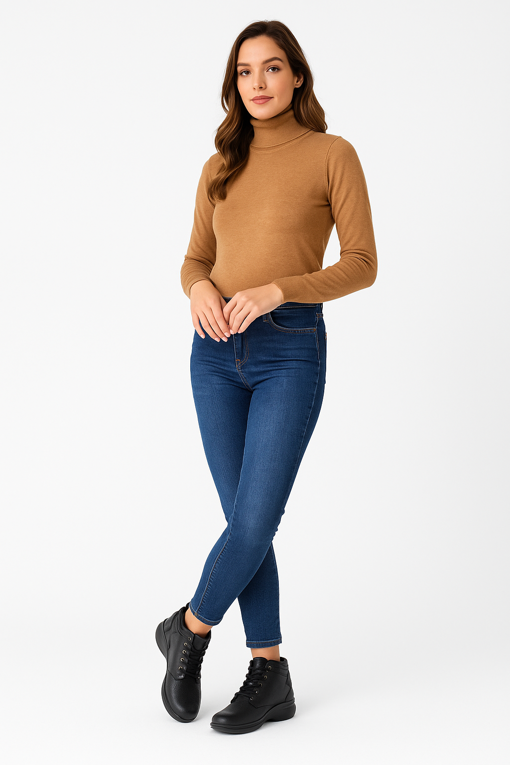 Bota Confort Mujer Piel Negro 8011