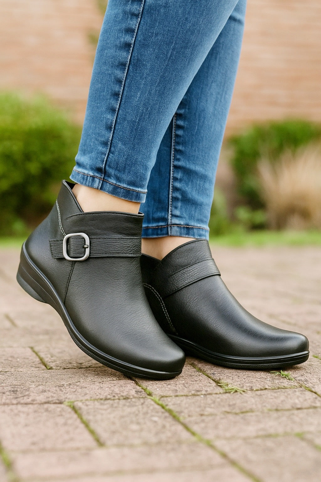 Bota Confort Mujer Piel Negra 8077
