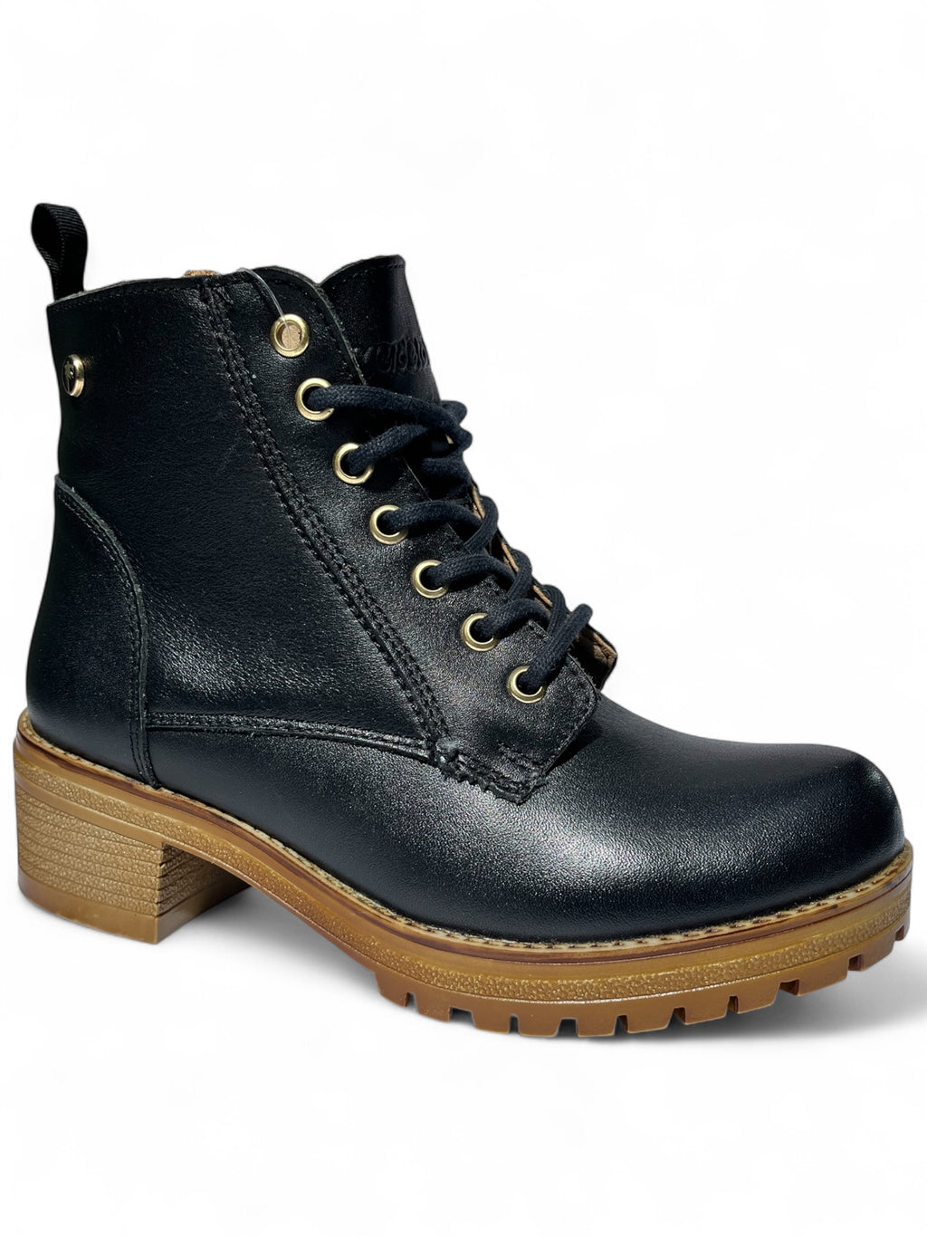 Bota Casual Mujer Piel Negra
