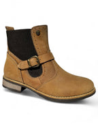 Bota Casual Mujer Piel Miel 6445
