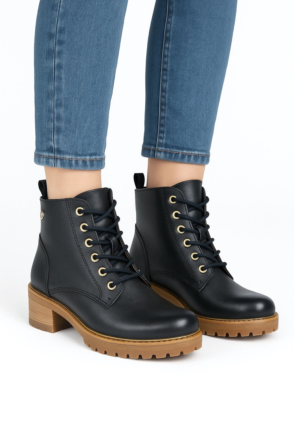 Bota Casual Mujer Piel Negra