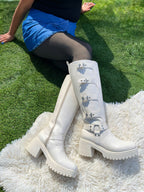 Bota Larga Shine Latte