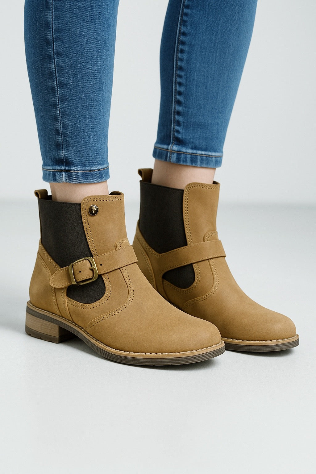 Bota Casual Mujer Piel Miel 6445