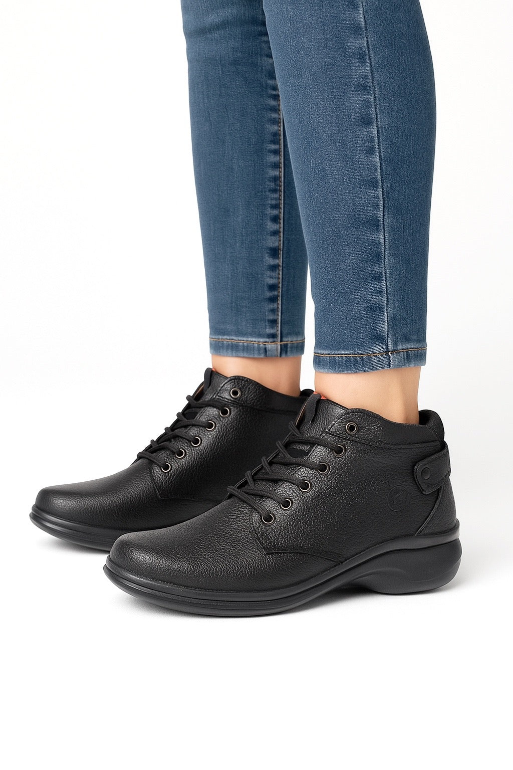 Bota Confort Mujer Piel Negro 8011