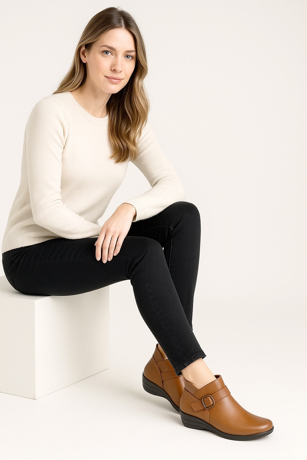 Bota Confort Mujer Piel Café 8077