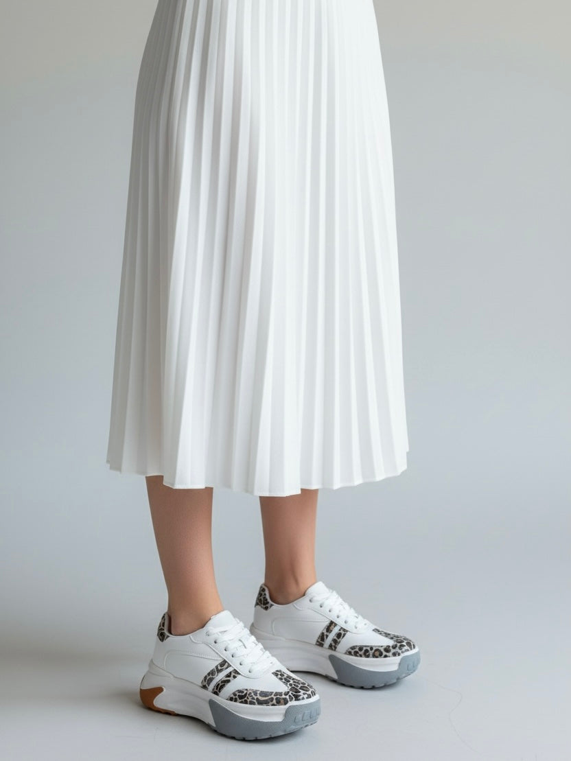 Teni Plataforma Blanco Print Leo 1040