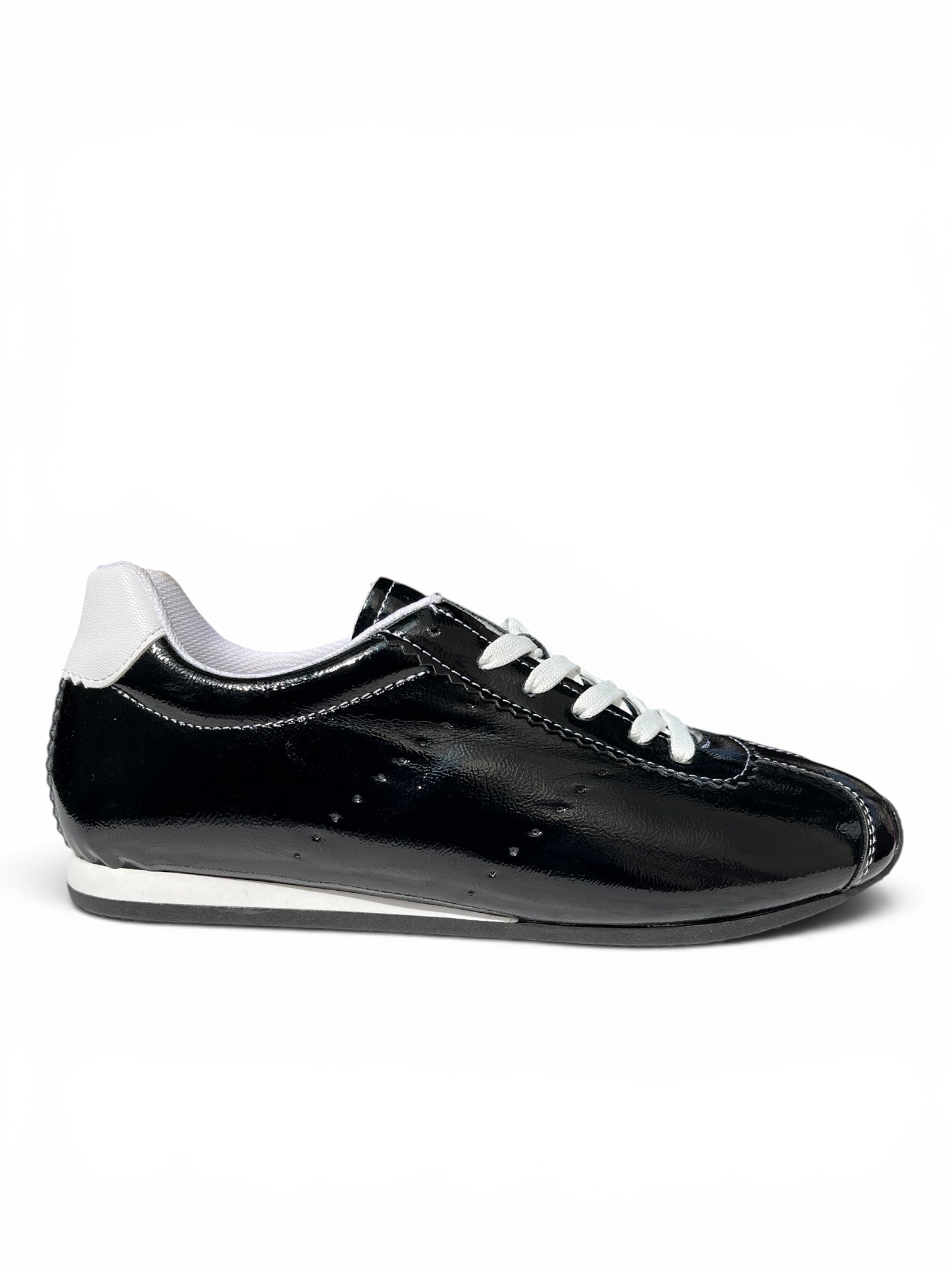 Tenis Siena Retro Charol Negro
