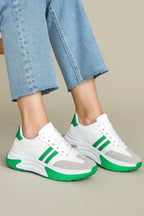 Teni Plataforma Blanco Verde 1040