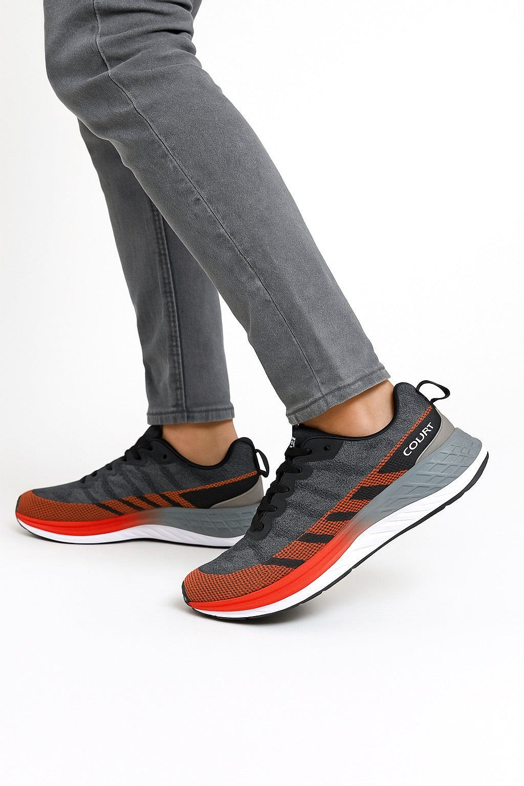 Teni Court Runner Caballero Gris-Naranja  7696J