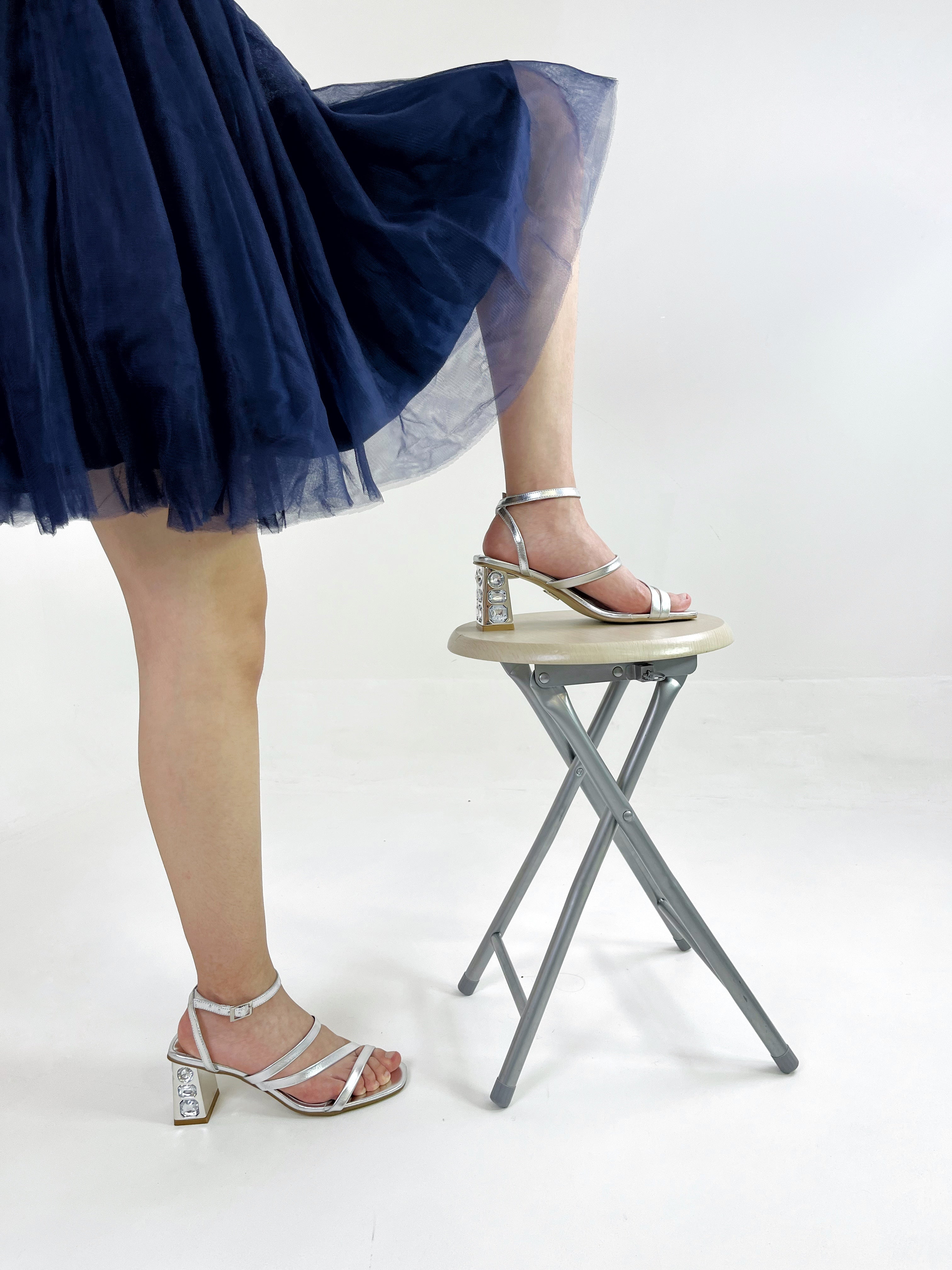 Sandalia Plata con cristales 5399